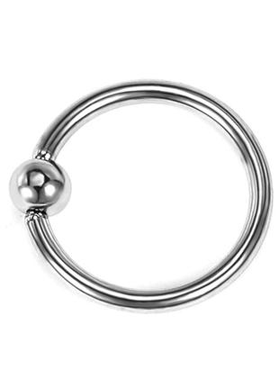 Сережка-кольцо с шариком  для пирсинга из медицинской стали 1.2 мм1 фото