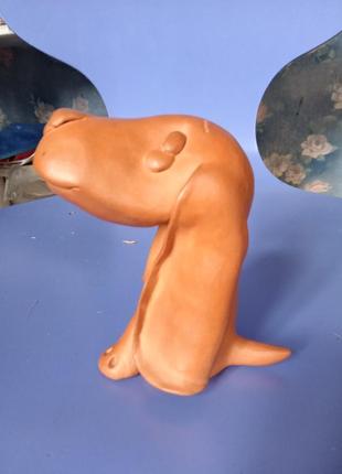 Теракота статуетка собака бассет — хаунд1 фото