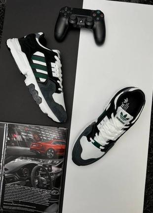 Чоловічі кросівки adidas originals zx torsion white green3 фото