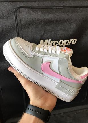 Шикарные женские кроссовки nike air force 1 shadow pastel