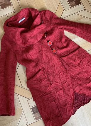 Легка вовняна м'яке пальто, l-xl, італійська шерсть, комір
