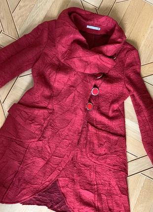 Легкое шерстяное мягкое пальто, l-xl,  итальянская шерсть, воротник2 фото