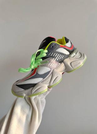 Кроссовки new balance 9060 light grey acid green5 фото