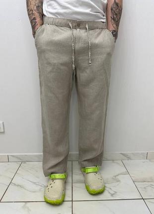 Чоловічі льняні брюки blue harbour m&s | ціна 550 грн