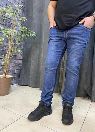 Синие джинсы newsky классика, талия от 100 до 120 см, большие размеры3 фото