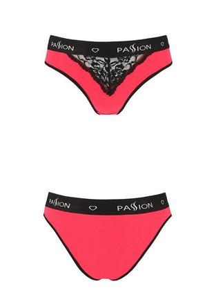 Трусики с широкой резинкой и кружевом passion ps001 panties red/black, size l4 фото