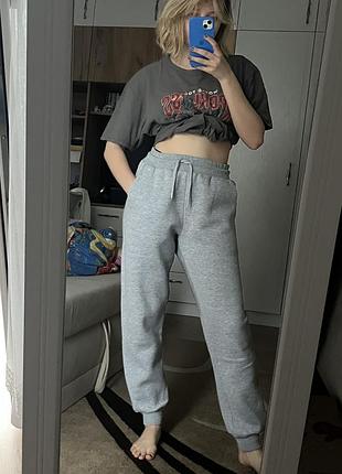 Теплые штаны на флисе спортивные теплые