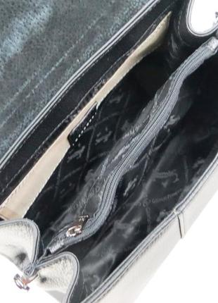 Жіноча шкіряна сумка на одній ручці giorgio ferretti чорна8 фото