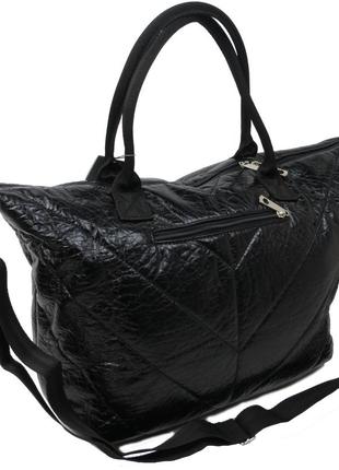 Дута жіноча сумка зі штучної шкіри wallaby чорна6 фото