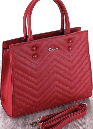 Жіноча сумка з екошкіри david jones червона