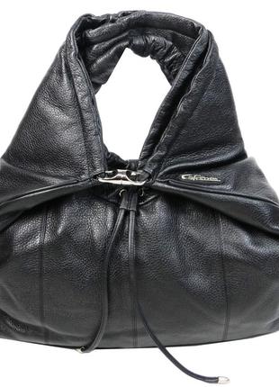Оригінальна жіноча шкіряна сумка giorgio ferretti чорна2 фото
