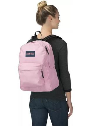 Яскравий міський рюкзак 25l jansport superbreak рожевий3 фото