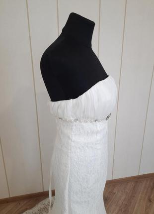 Весільна сукня рибка шлейф нове недорого розмір xs s шнурівка5 фото
