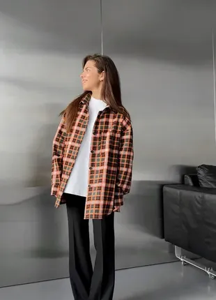 Картата сорочка помаранчева