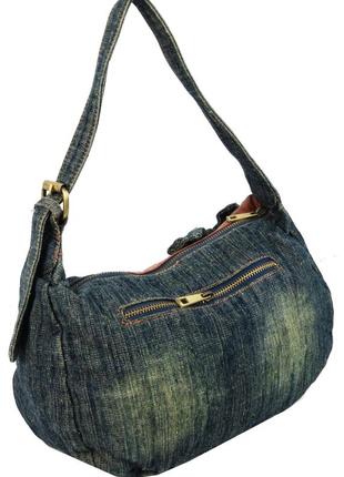 Женская джинсовая сумочка fashion jeans bag синяя7 фото