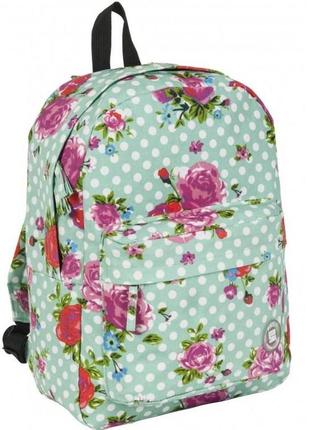Легкий жіночий рюкзак у горошок із квітами 13l paso 17-780m