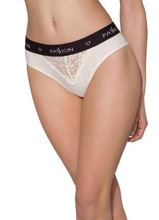 Трусики с широкой резинкой и кружевом passion ps001 panties ecru, size m