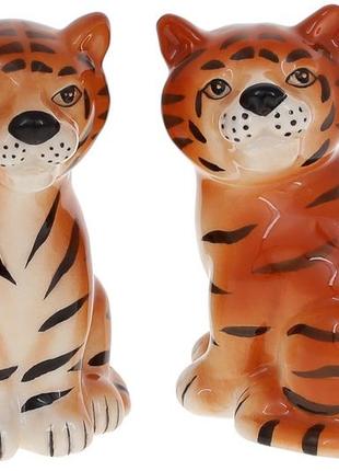 Фігурка керамічна тигр, 9см, 2 дизайни - 4 шт упаковка товар від виробника