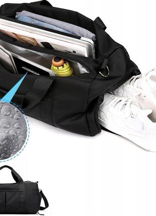 Спортивная сумка с отделами для обуви, влажных вещей 18l edibazzar черная7 фото
