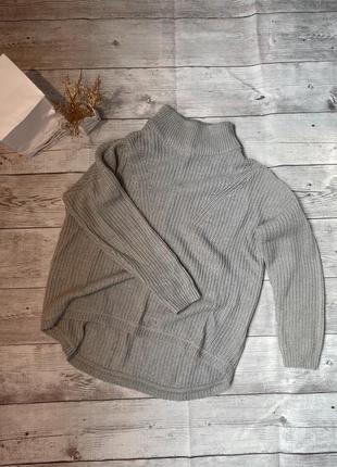 Светр плетений оверсайз вязаний довгий плетення подовжений об‘ємний теплий базовий