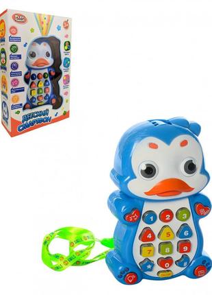 Детский развивающий телефон 7614 (укр.) с проектором ( 7614-1 (пингвин))
