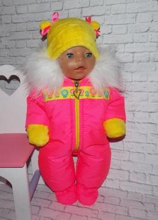 Одяг для ляльок-пупсів бебі борн, baby born, зимовий комбінезон1 фото