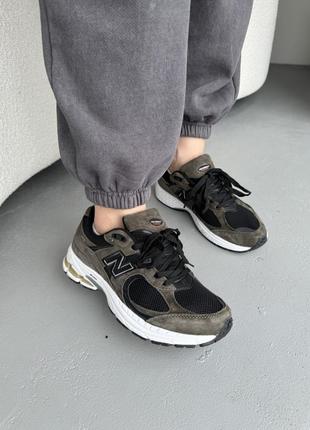 Кроссовки new balance 2002r black/dark dreen9 фото