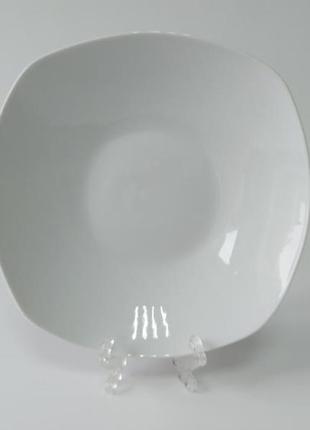 Тарелка глубокая квадратная керамическая белая для супа миска для первых блюд суповая в уп sale 2023 !1 фото