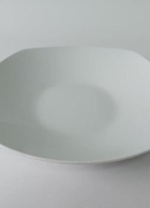 Тарілка глибока квадратна керамічна біла для супу миска для перших страв супова в уп sale 2023 !2 фото