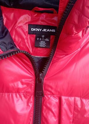 Красная куртка dkny wet shine long puffer coat rudolph red3 фото