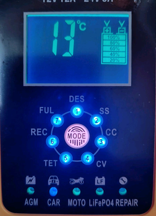 Автоматическое зарядное устройство foxsur 12v 12a / 24v 6a.5 фото