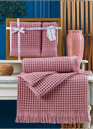 Подарочный набор полотенец вафелька