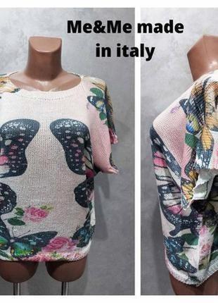 Комфортная трикотажная кофточка в принт итальянского бренда me&me, made in italy