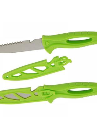 Ніж fladen fishing knife green blister4 фото