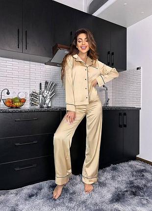 Шовковий піжамний комплект для сну та дому, піжама двійка жіноча з шовку