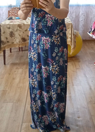Довга квіткова жіноча сукня з дефектом 61 фото