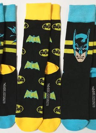 3 пары! набор! носки batman англия размер: 39/42 хлопок