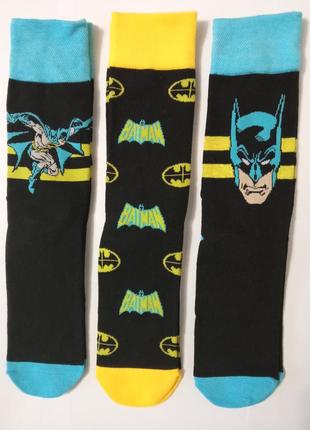 3 пары! набор! носки batman англия размер: 39/42 хлопок