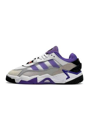 Кросівки adidas niteball ii білі з фіолетовим2 фото
