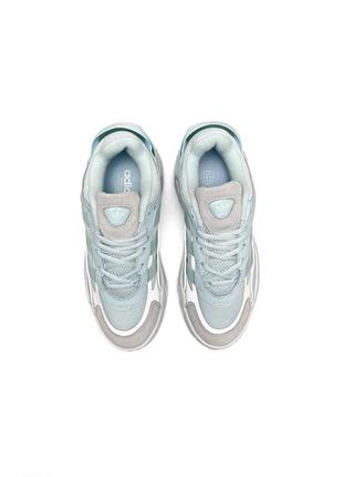 Кроссовки adidas niteball ii голубые с белым4 фото