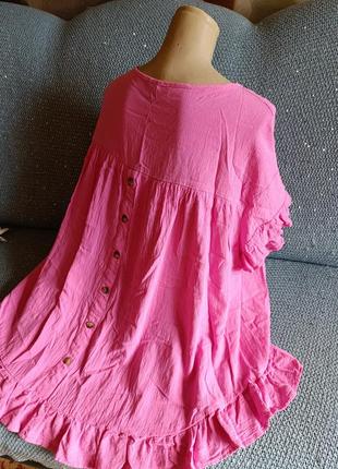 Бавовняна блуза-туніка розлітайка3 фото