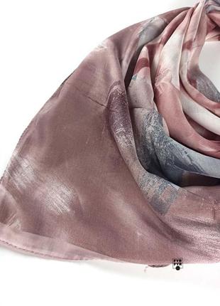 Батистова тонка бавовняна хустка платок на голову шию однотонна рожева нова4 фото