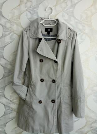 Тренч плащ коттон беж полоска