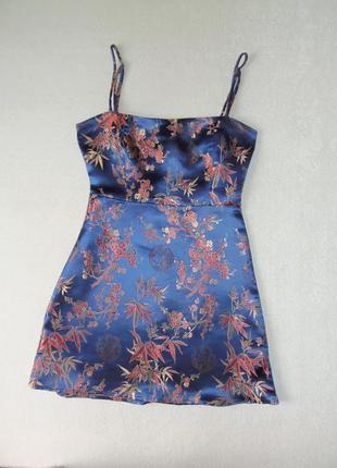 Китайська синя сукня, китаянка, ципао р. xs-s