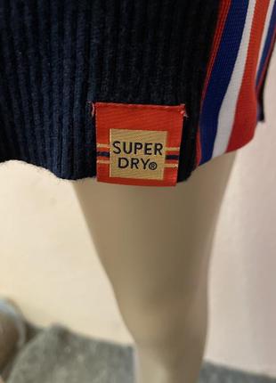 Приталенное трикотажное платье синяя superdry4 фото