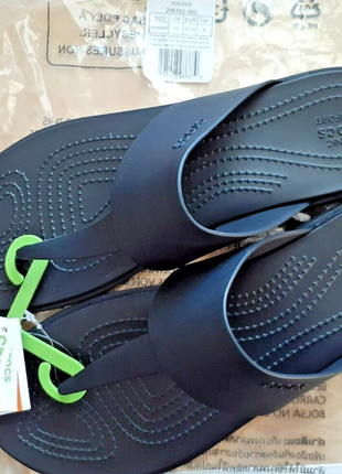 Крокс шльопанці фліп тулум чорні crocs tulum flip black/black.6 фото