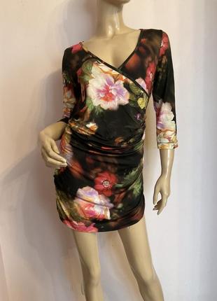 Вискозное мини платье- туника /s / brend laura di sarpi