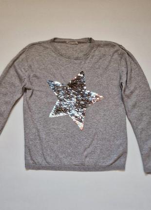 Фірмовий тонкий джемпер светр з паєтками monoprix зірка2 фото