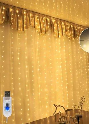 Led светодиодная гирлянда usb. гірлянда штора! гирлянда штора