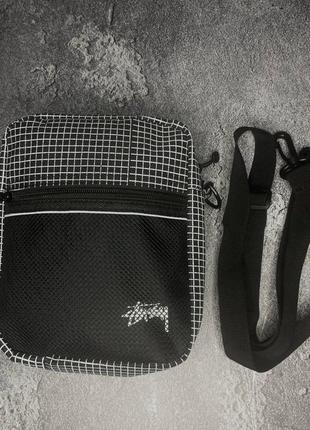 Мессенджер stussy в клетку спортивная сумка7 фото